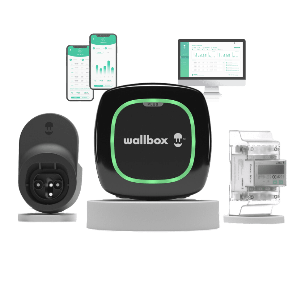 Wallbox Pulsar Plus csomag Walbox Power Boost 22kw-os és Walbox kábel dock kábelfej tartó