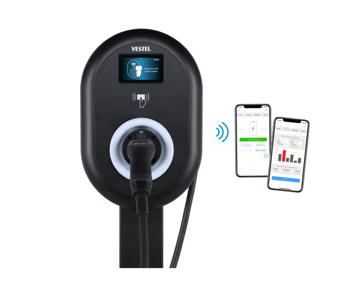 VESTEL EVC04 SMART elektromos autó fali töltő (Max. 22kW) - Image 1