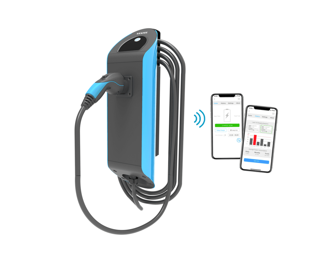 VESTEL EVC02 SMART elektromos autó fali töltő (22kW) - Image 1