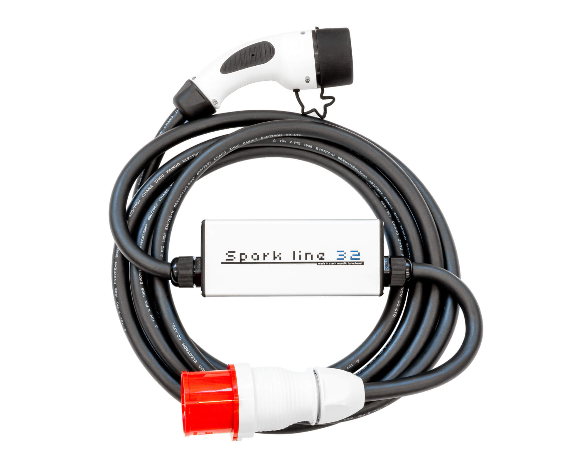 SPARK LINE 32 elektromos autó állítható otthoni töltő - (3x32A) 22kW - 5m Type2 kábellel - Image 1